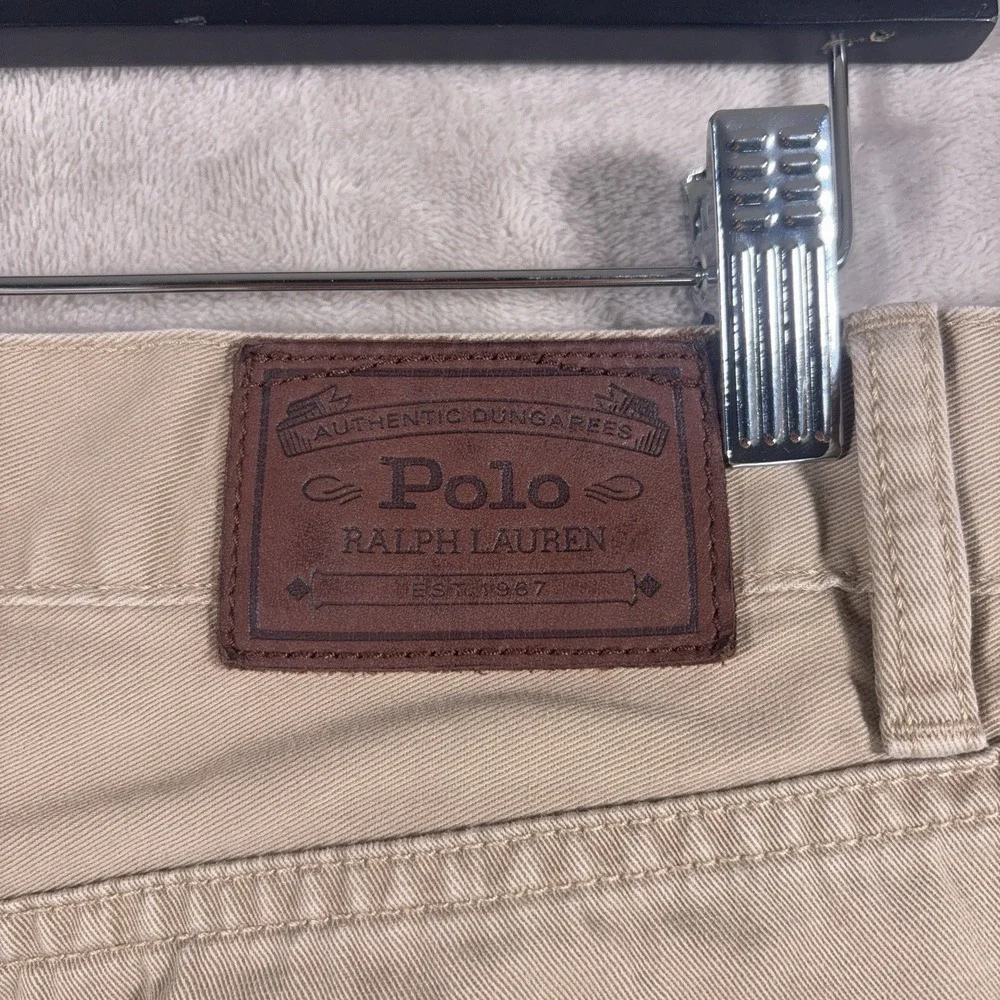 Polo Ralph Lauren Chino Pants Mens 32x29 Khaki Straight Leg Flat Front Cotton